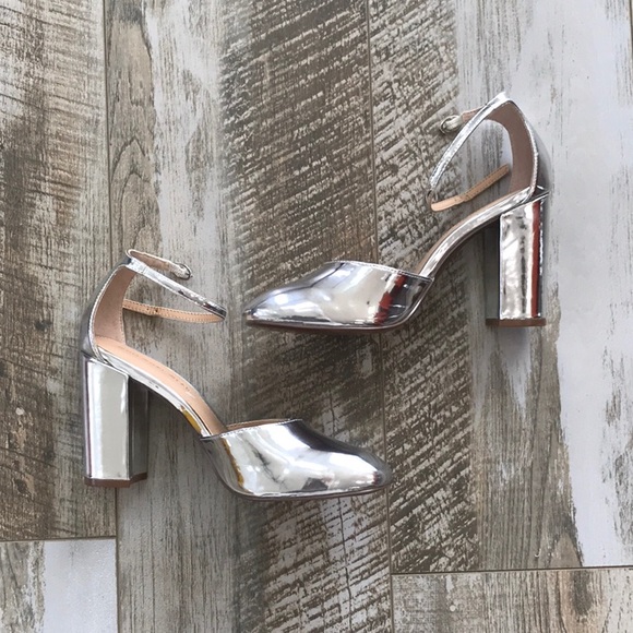 Who What Wear Shoes - Mod Chrome Chunky Heels